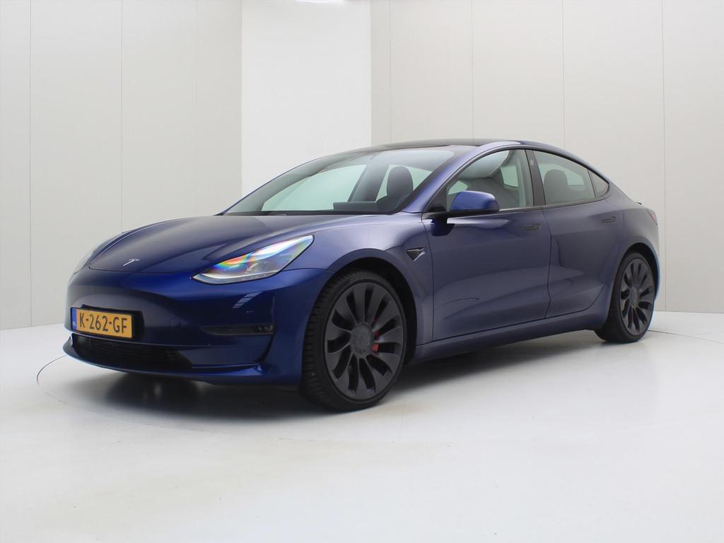 Tesla Model 3 Performance AWD 486pk 75 kWh 87% SoH FACELIFT, Automaat, Gebruikt, Zwart, Blauw