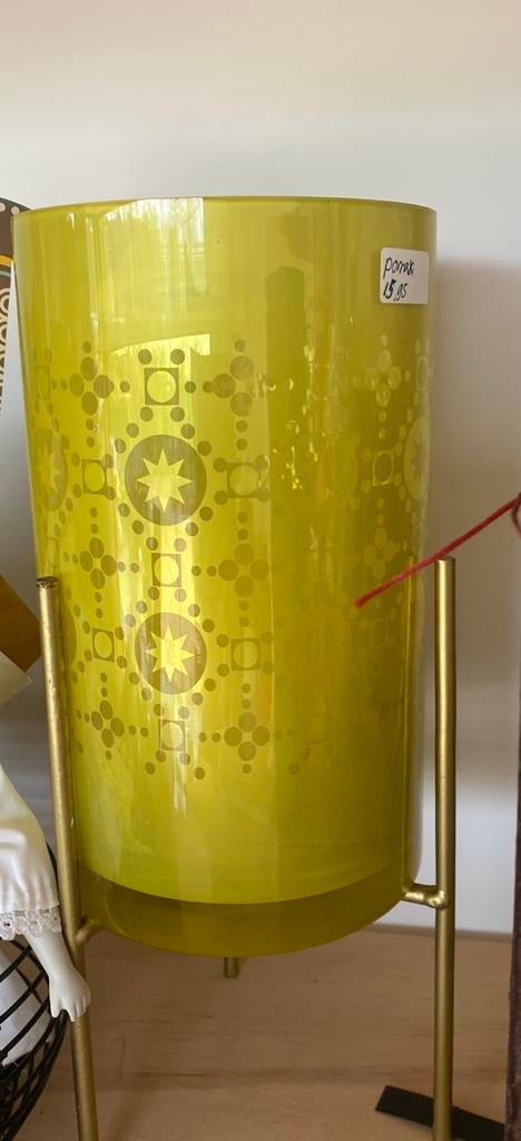 Pomax Windlicht glas geel, gaaf, Overige materialen, 25 tot 50 cm, Overige kleuren, Ophalen of Verzenden