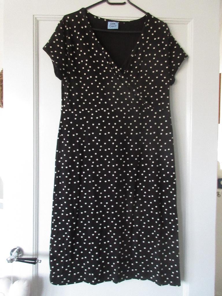 Jurk jurkje zwart witte stippen L, Kleding | Dames, Jurken, Maat 38/40 (M), Zwart, Ophalen of Verzenden, Zo goed als nieuw