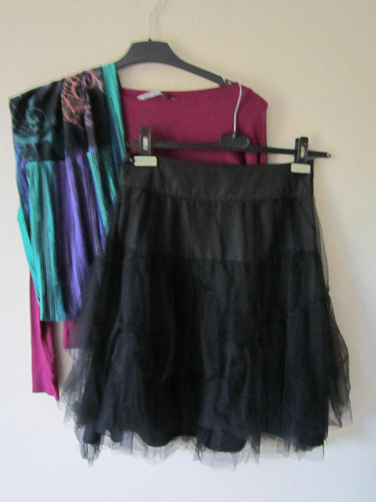 Cora Kemperman shirt met pettycoat rokje maat 36., Verzenden, Paars, Lange mouw, Maat 36 (S)