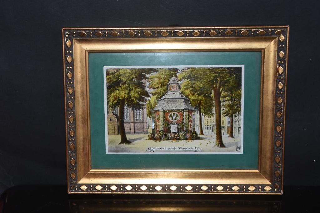 Genadekapel Kevelaer in oude lijst Maagd Maria, Antiek en Kunst, Verzenden