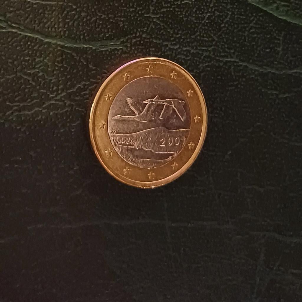 1 Euro munt Finland 2001 - Zeldzame zwaan, Postzegels en Munten, Munten | Europa | Euromunten, Ophalen of Verzenden, Finland, 1 euro