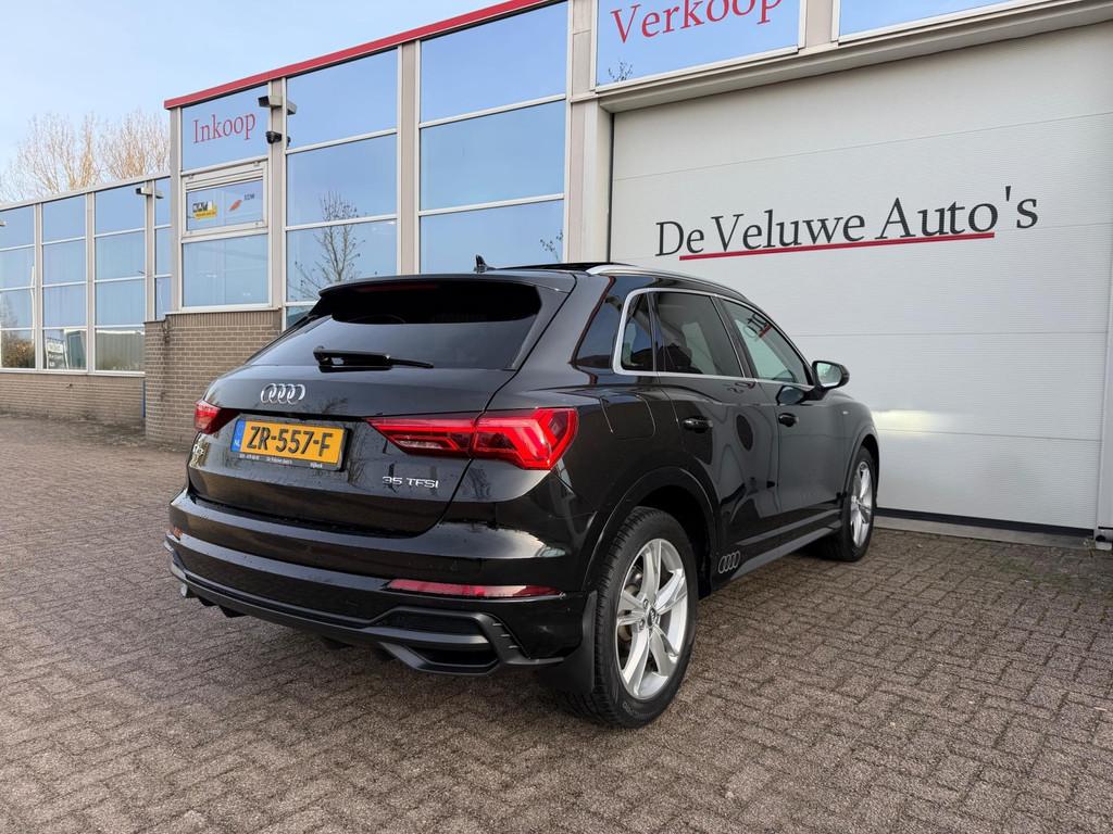 Audi Q3 35 TFSI S Line Pro Line S|Pano|Matrix|Virtual|Alcan., 4 cilinders, 150 pk, Zwart, Bedrijf