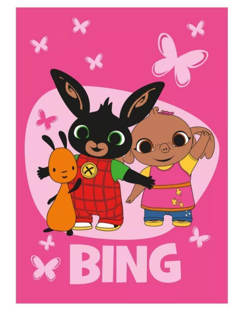 Bing Konijn Fleece Deken Roze - Bing en Sula Fleecedeken, Ophalen of Verzenden, Nieuw