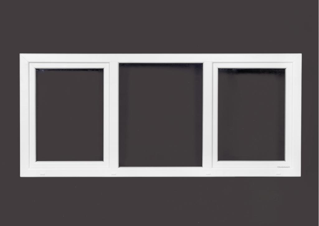 Kunststof antraciet kozijn b250 x h110 dk-v-dk RAL 7016, Niet ingevuld, Kunststof, 225 cm of meer, Overige typen