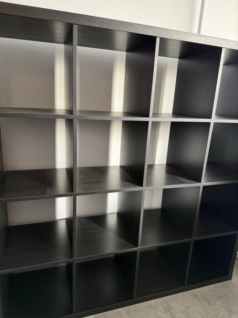 Ikea Kallax kast zwart met 8 Drona bakken, Ophalen, Gebruikt