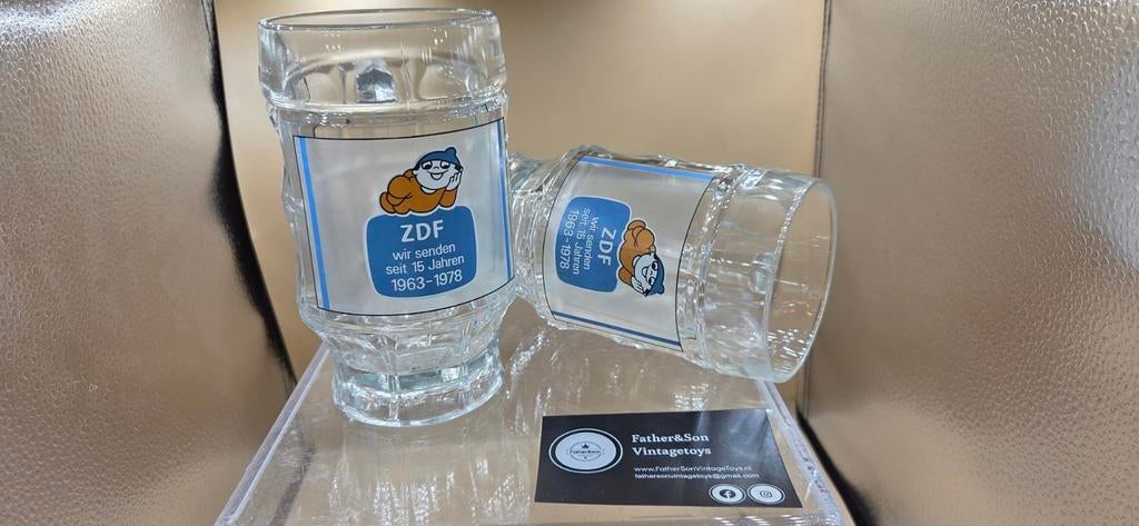 Vintage ZDF Mainzelmännchen bierpul 1978 - Halve liter, Antiek en Kunst, Antiek | Glas en Kristal, Ophalen of Verzenden