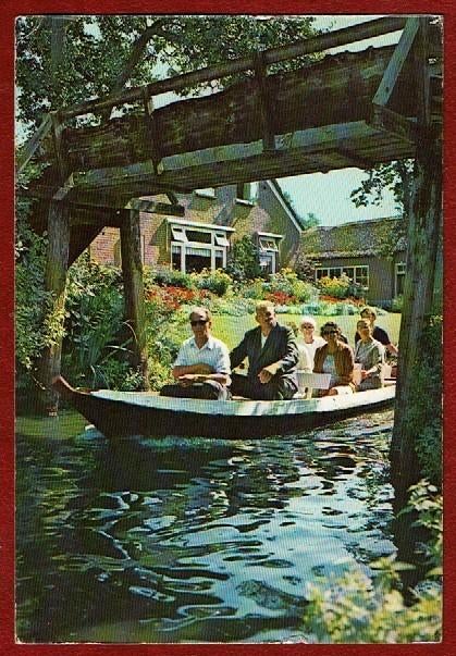 Giethoorn (Ov.) - Met de punter door het mooie dorp - 1969, Ophalen of Verzenden, 1940 tot 1960, Gelopen, Overijssel