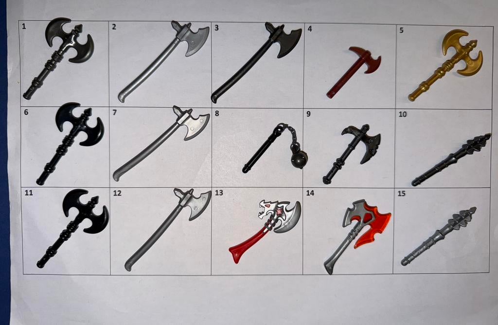 Mrt 204: playmobil: onderdelen: bijlen knotsen, Ophalen of Verzenden, Gebruikt, Los playmobil