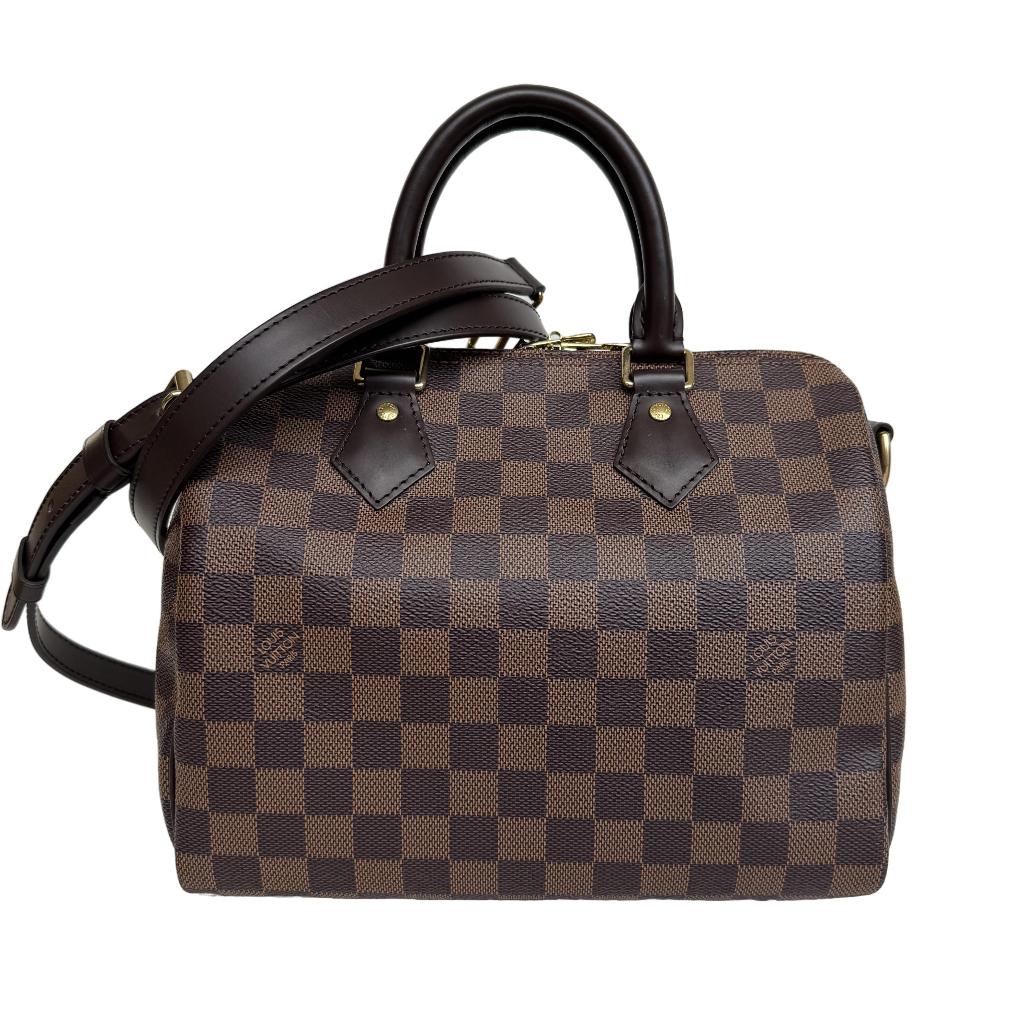 Louis Vuitton speedy 25 bandouliere B damier ebene monogram, Verzenden, Zo goed als nieuw, Bruin, Handtas