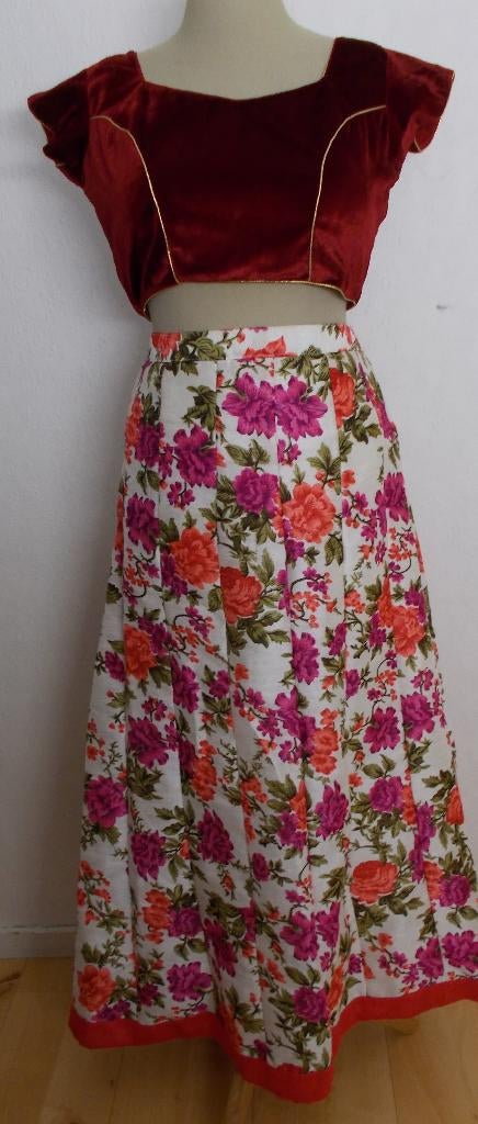 Maxi bloemen print rok + crop top van Nour Couture! 36, Overige kleuren, Verzenden, Zo goed als nieuw, Maat 36 (S)