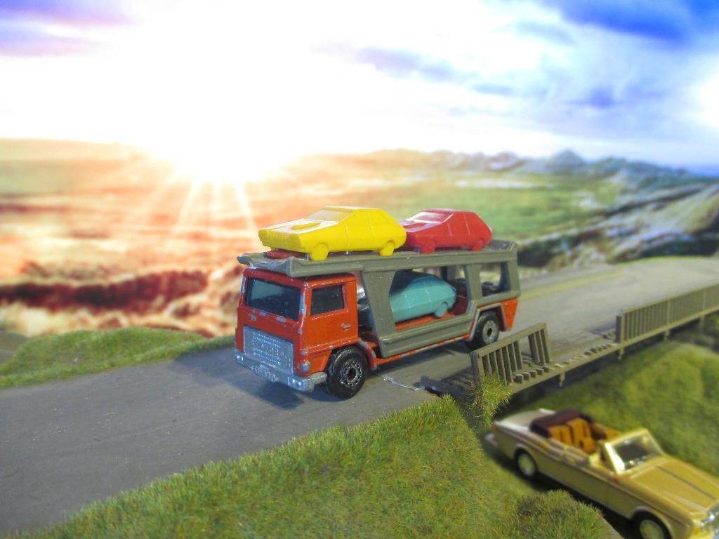 1:111 Bedford Car Carier - Matchbox MB11 grijze opbouw 1983, Ophalen of Verzenden, Gebruikt, Auto