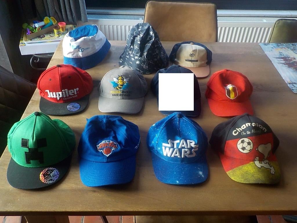 verzameling van 10 petten baseball caps hoedjes, Gebruikt, 158 t/m 164, Ophalen of Verzenden, Pet