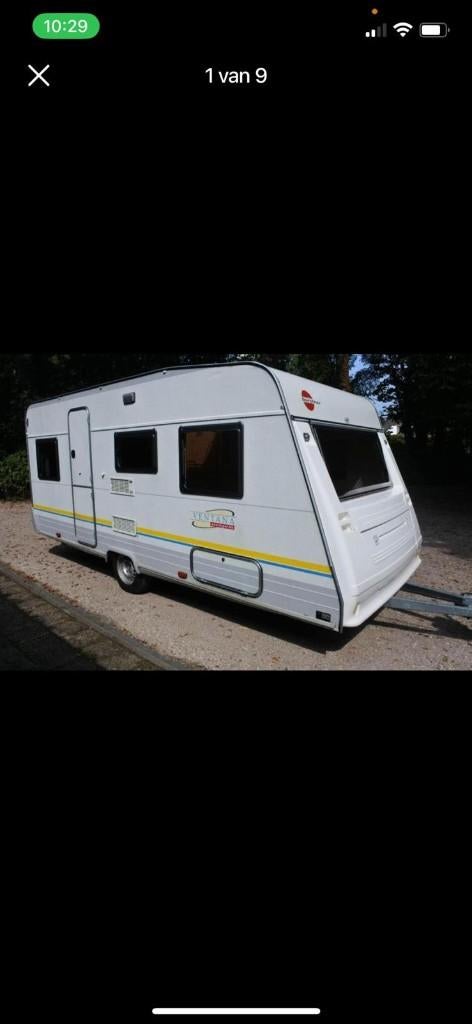 Caravan, Caravans en Kamperen, Caravans, Particulier, tot en met 4, 750 - 1000 kg, Rondzit, Bürstner, Vast bed, Douche, Kachel
