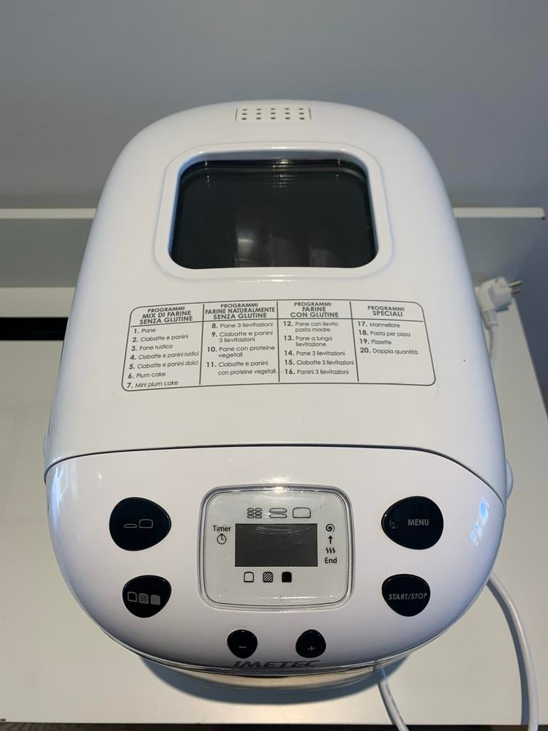 Imetec broodbakmachine voor glutenvrij brood, Gebruikt, 800 tot 1200 gram deeg, Kijkvenster, Ophalen