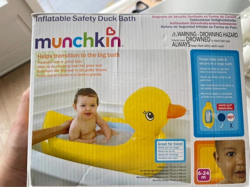 Munchkin babybad eendje duck bath, Ophalen of Verzenden, Zo goed als nieuw, Badje