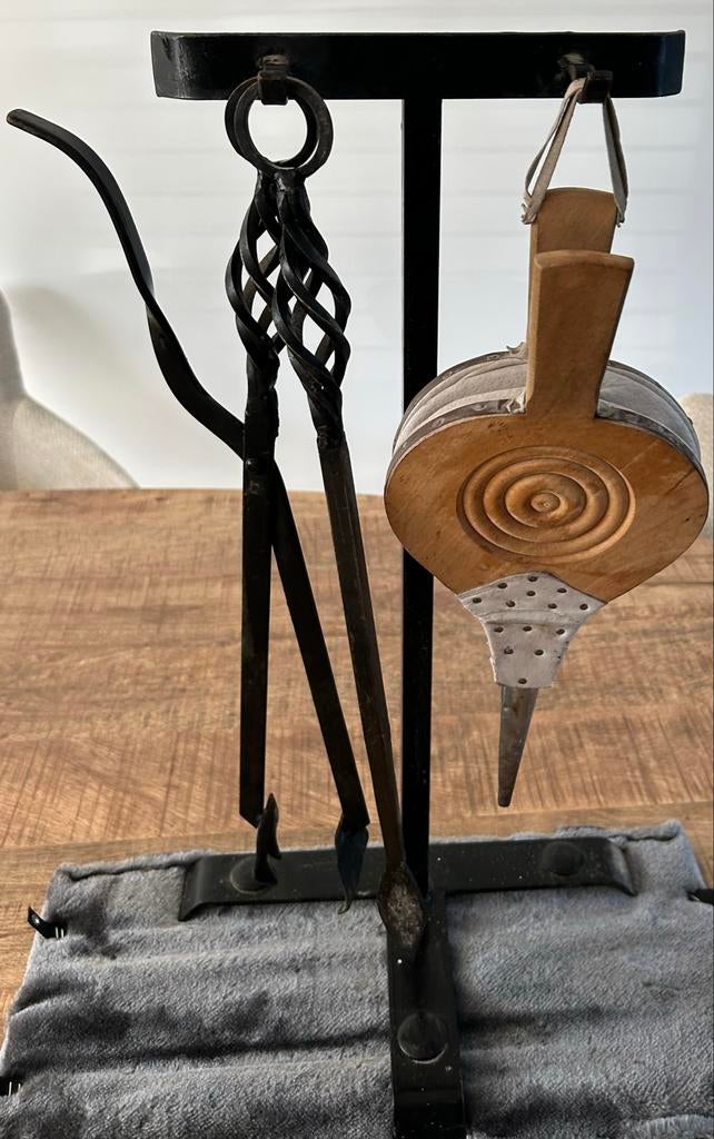 Gietijzeren Open Haard Set Drie Stuks - Antieke Stijl, Ophalen of Verzenden, Gebruikt, Houthaard