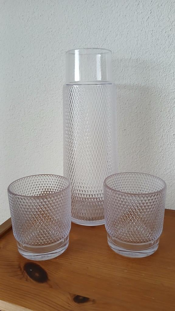 Moods karaf en glazen, Glas of Glazen, Verzenden, Overige stijlen, Glas