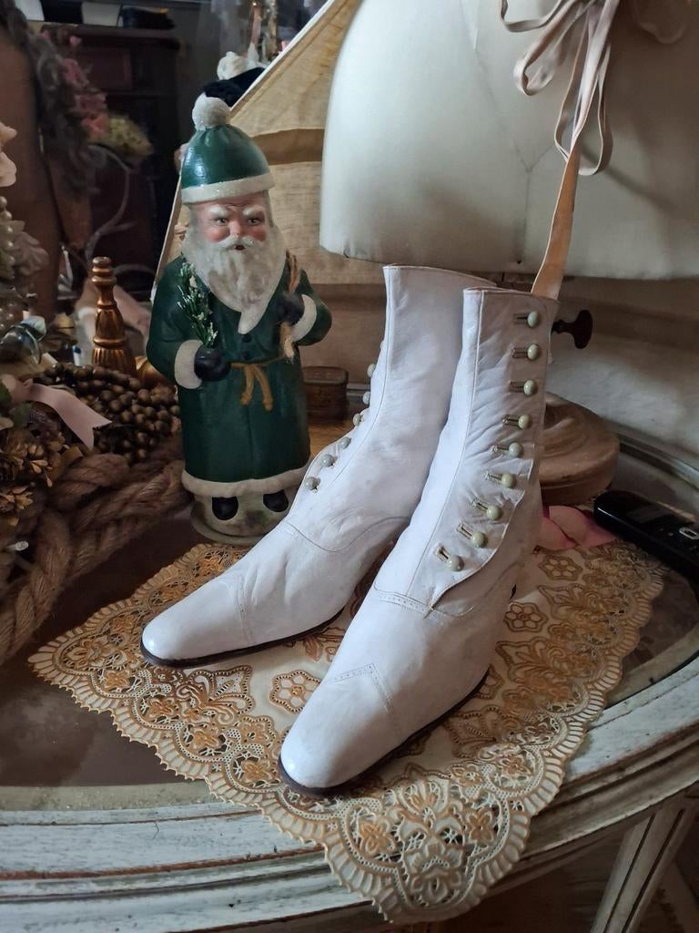 Elegante Victoriaanse Dames Laarsjes - Wit, Antiek en Kunst, Verzenden, Dames, Onbekend