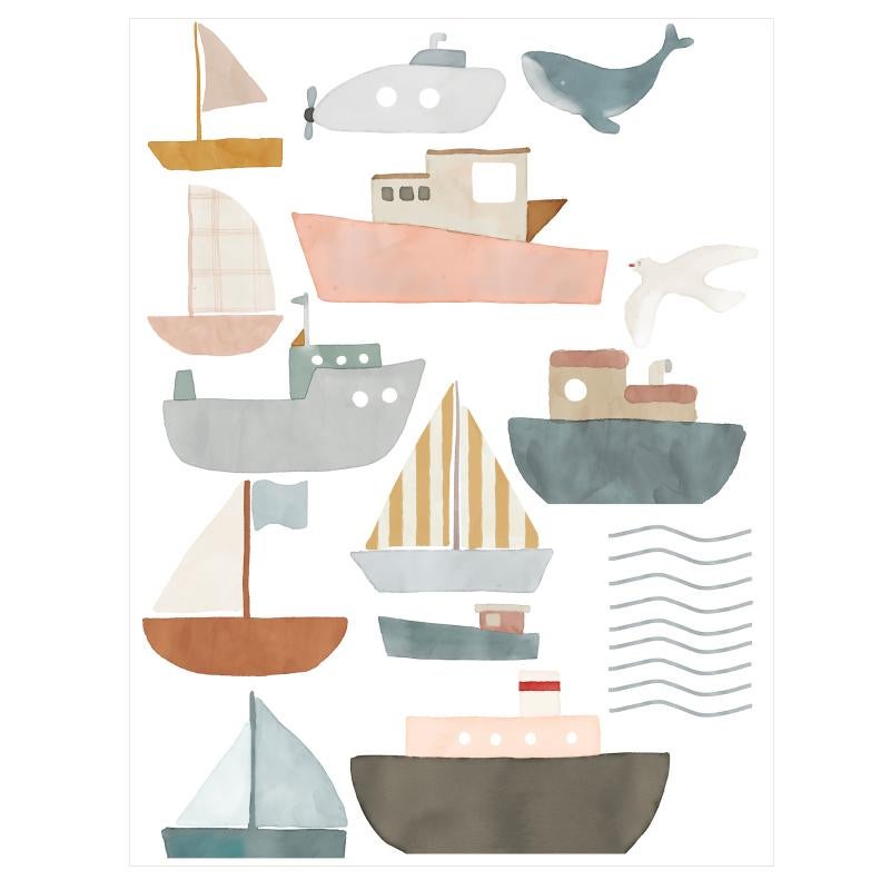 Muursticker Boten MIMI'Lou, Mimilou, Nieuw, Info@mimilou.nl, Ophalen of Verzenden