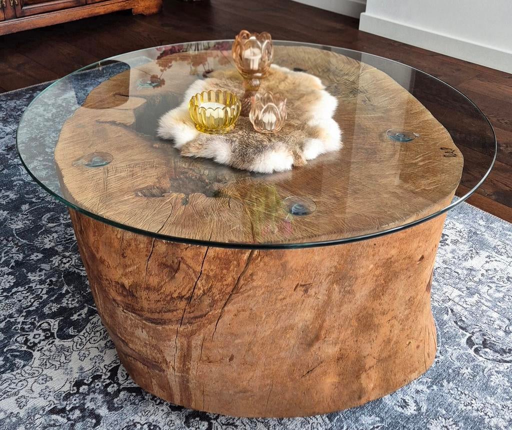 Boomstam Salontafel, 50 tot 100 cm, Rond, Tessora.home@yahoo.com, 50 tot 100 cm