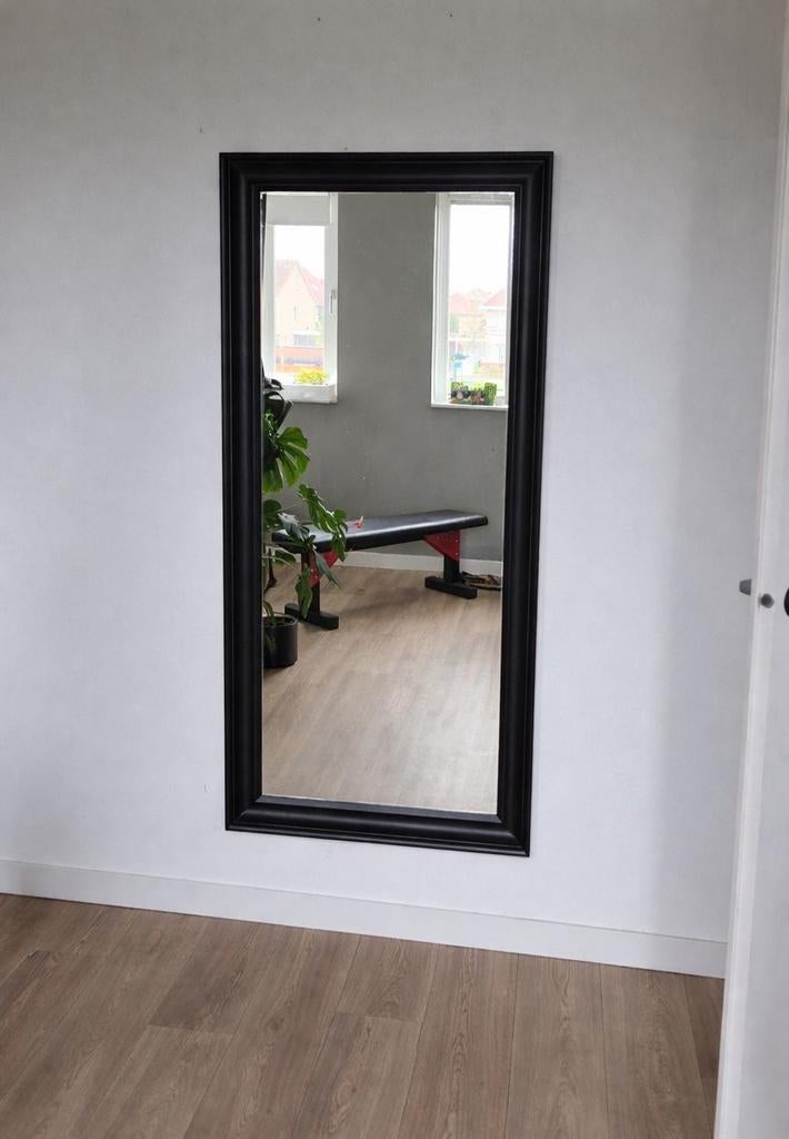 IKEA TOFTBYN Spiegel, zwart, 75x165 cm, Huis en Inrichting, Woonaccessoires | Spiegels, Ophalen, Minder dan 50 cm, Zo goed als nieuw