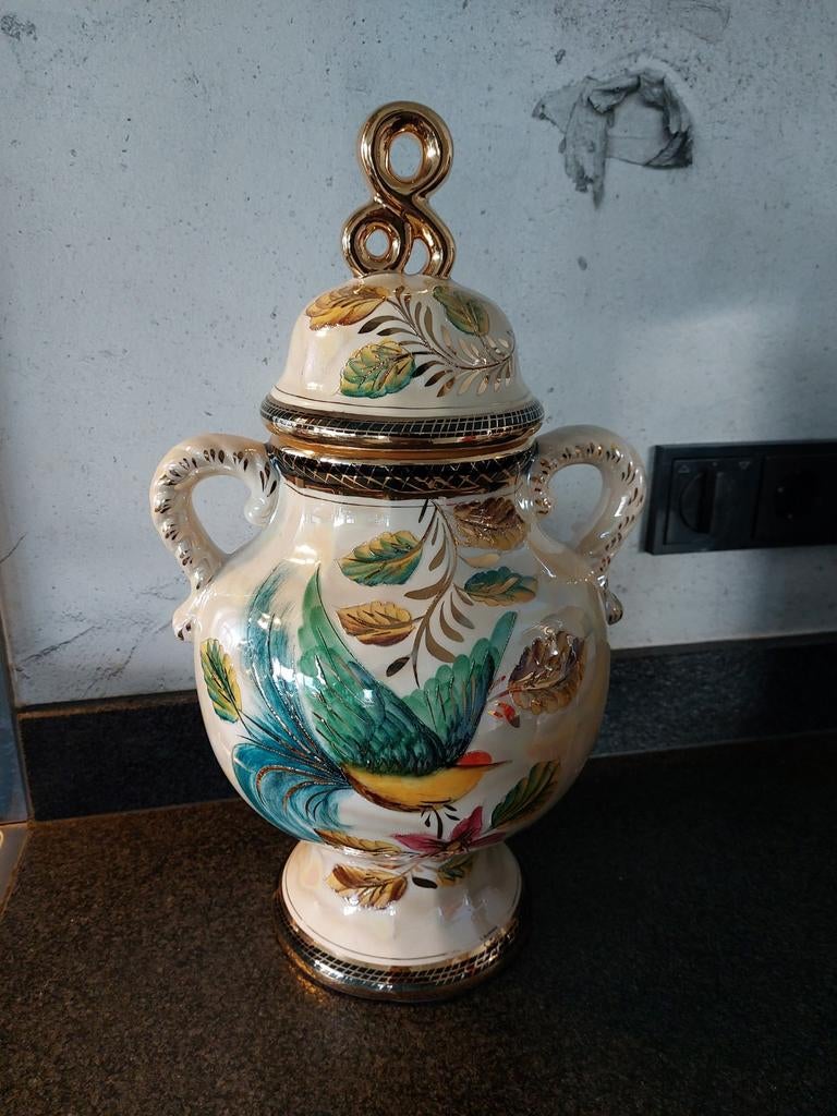 Antieke dekselvaas dekselpot H. Bequet, Ophalen of Verzenden