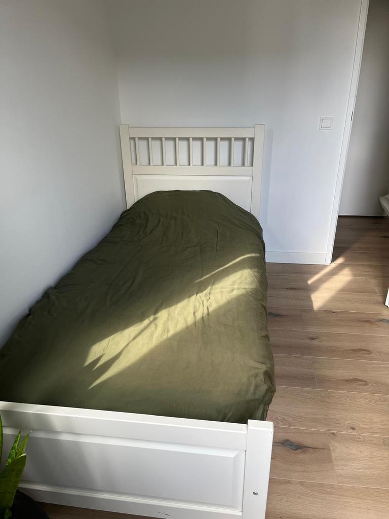 Ikea Hemnes wit eenpersoons bed 100x210, Ophalen, Gebruikt, Eenpersoons, Hout