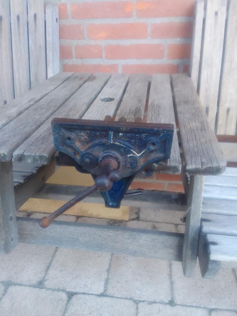 Record bankschroef junior  n.o 51 meubelmakers  bankschroef, Doe-het-zelf en Verbouw, Ophalen, Gebruikt, Minder dan 70 cm, Bankschroef