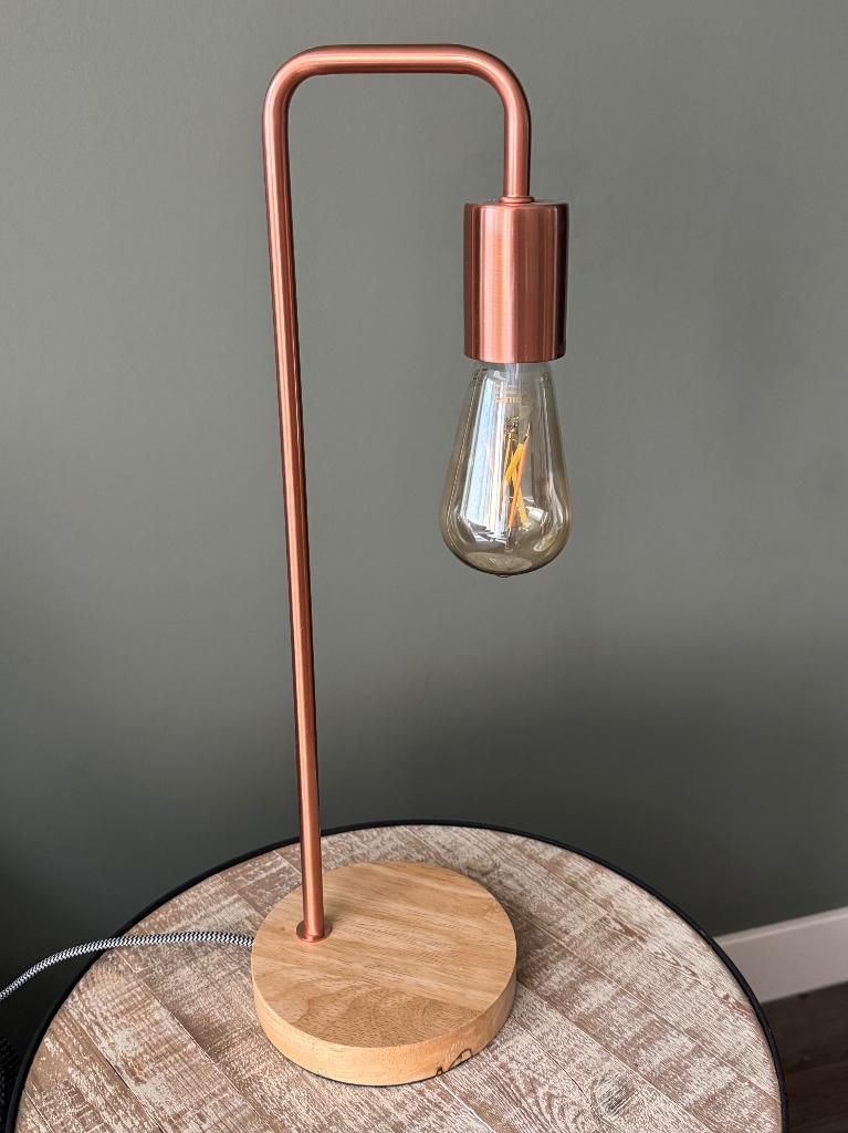 Tafellamp, Ophalen of Verzenden, Zo goed als nieuw, Hout, Minder dan 50 cm