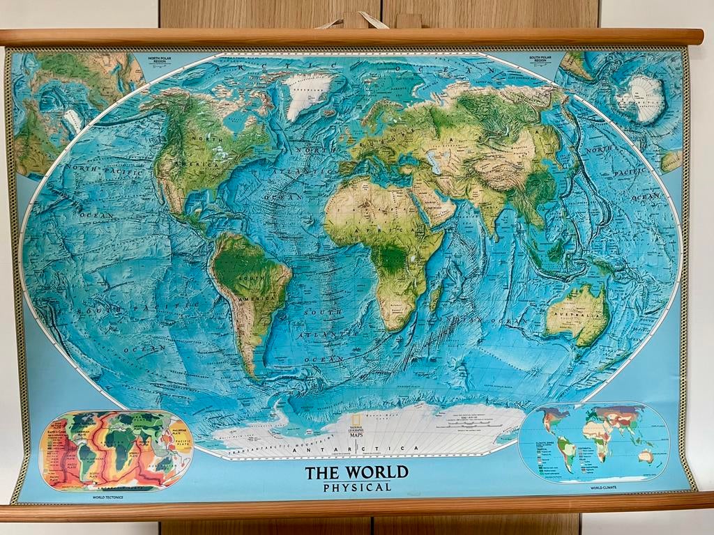 Wereldkaart op canvas, Ophalen, Aardrijkskunde