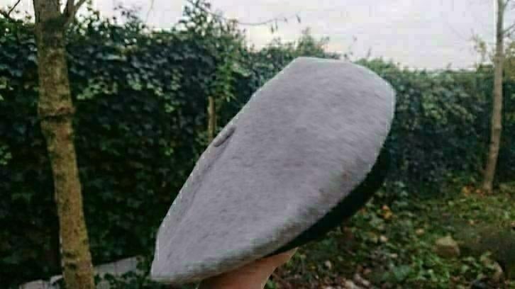 grijze wollen baret beret maat 54, Ophalen of Verzenden, Zo goed als nieuw, 55 cm (S, 6⅞ inch) of minder, Hoed