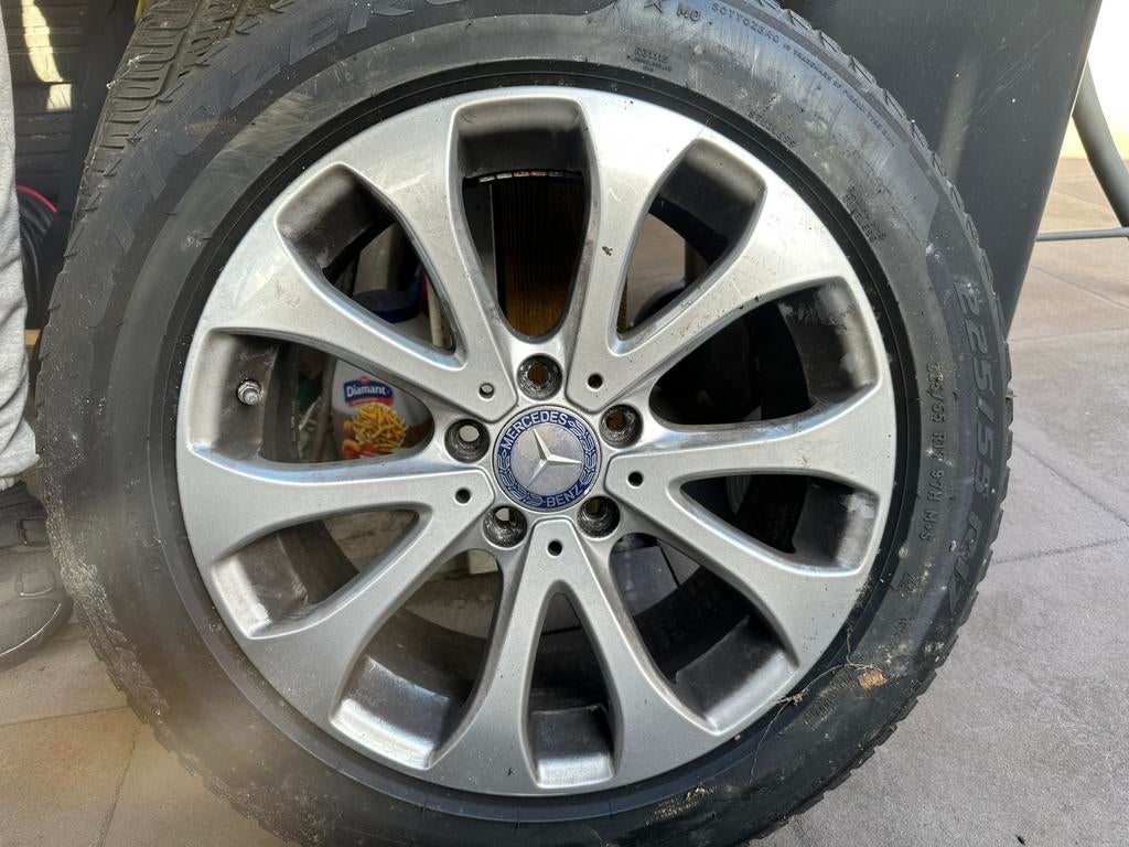 originele Mercedes velgen set met TPMS sensoren, Ophalen, 16 inch, Banden en Velgen, Winterbanden