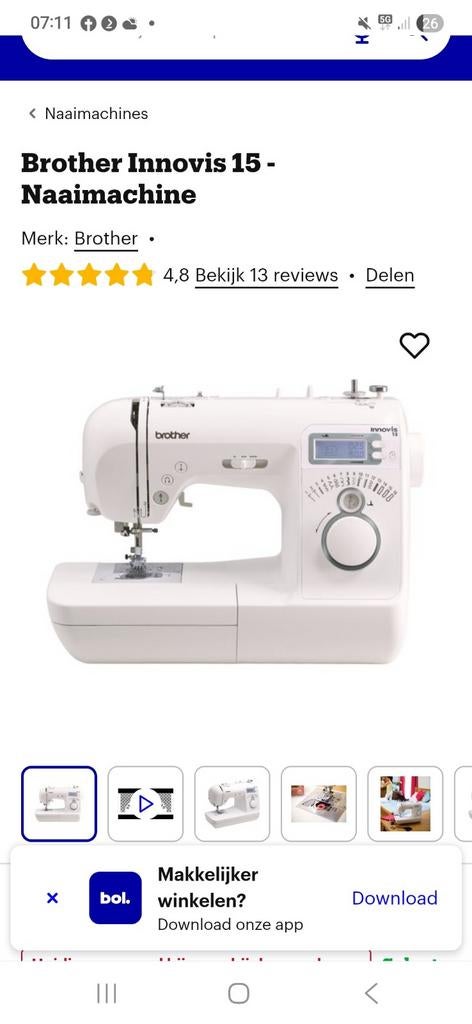 GEZOCHT: brother Innovis 15 naaimachine voor mijn dochtertje, Ophalen of Verzenden, Naaimachine, Brother