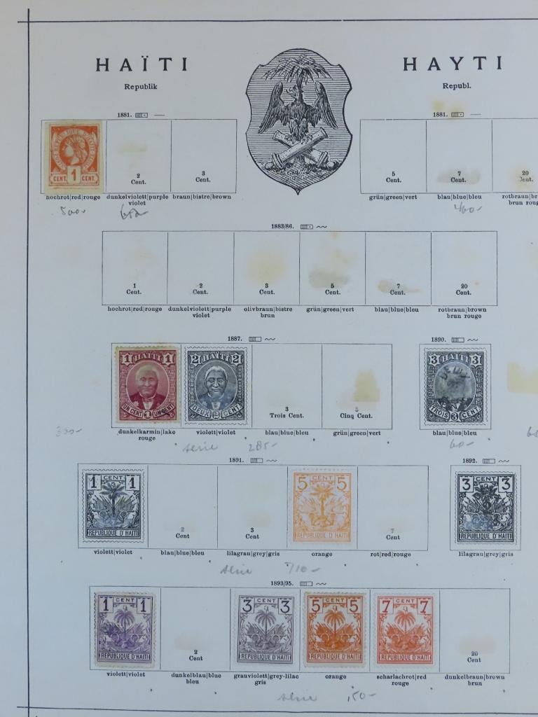 HAÏTI - klein KLASSIEK kavel op bladen - (J.50), Postzegels en Munten, Postzegels | Volle albums en Verzamelingen, Buitenland