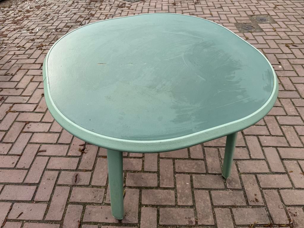 Tuintafel, Ophalen of Verzenden, Gebruikt, Rond, Aluminium