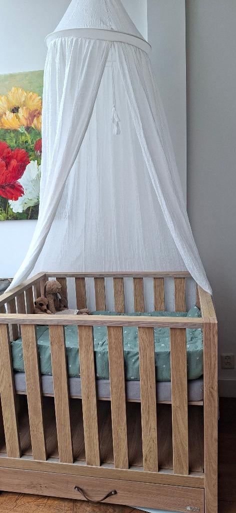 TWF Baby Box met matras, Ophalen, Zo goed als nieuw, Vierkant, In hoogte verstelbaar