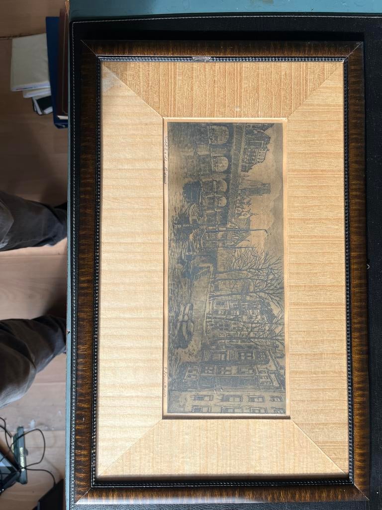 Antieke ets  Kolkkade Rotterdam (1894-1940) E. Smans, Ophalen of Verzenden