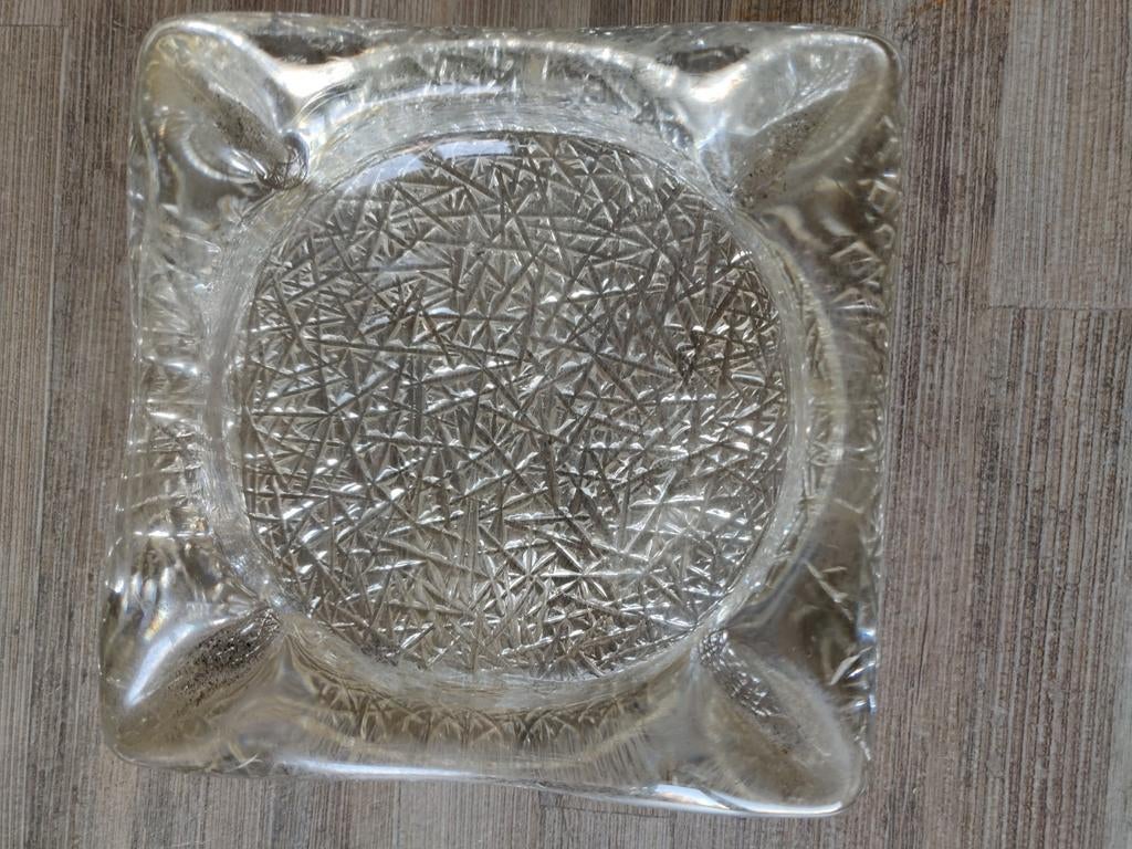 Glazen asbak met patroon, Antiek en Kunst, Antiek | Glas en Kristal, Ophalen