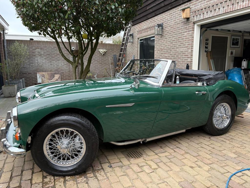 Austin-healey 3000 BJ8 serie 2/ chroomspaakwielen/ overdrive, Zwart, 4 stoelen, Leder, Bedrijf