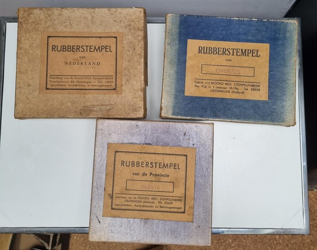 Vintage Rubberstempels - Set van 3, Ophalen of Verzenden, Gebruikt