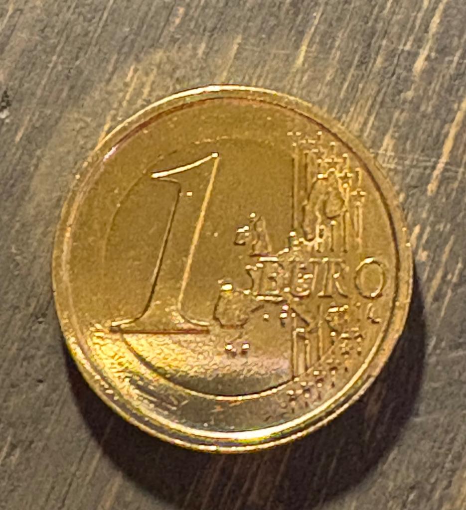 Vergulde 1 euro 2002, Postzegels en Munten, Munten | Europa | Euromunten, Ophalen of Verzenden, Italië, 1 euro, Losse munt