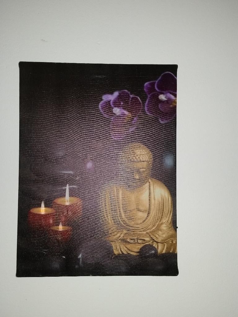 Canvas schilderij met verlchting, Ophalen, Minder dan 50 cm, Overige typen, Zo goed als nieuw