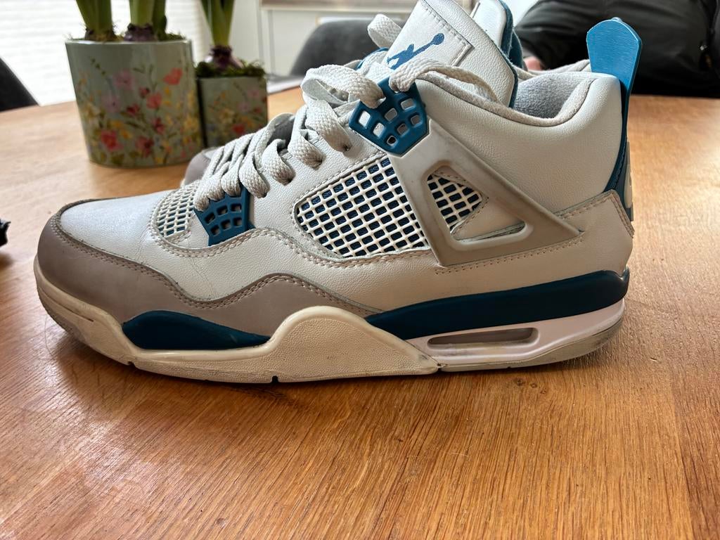 Nike Air Jordan 4 Military Blue Maat 43, Ophalen of Verzenden, Gedragen, Blauw, Sneakers of Gympen