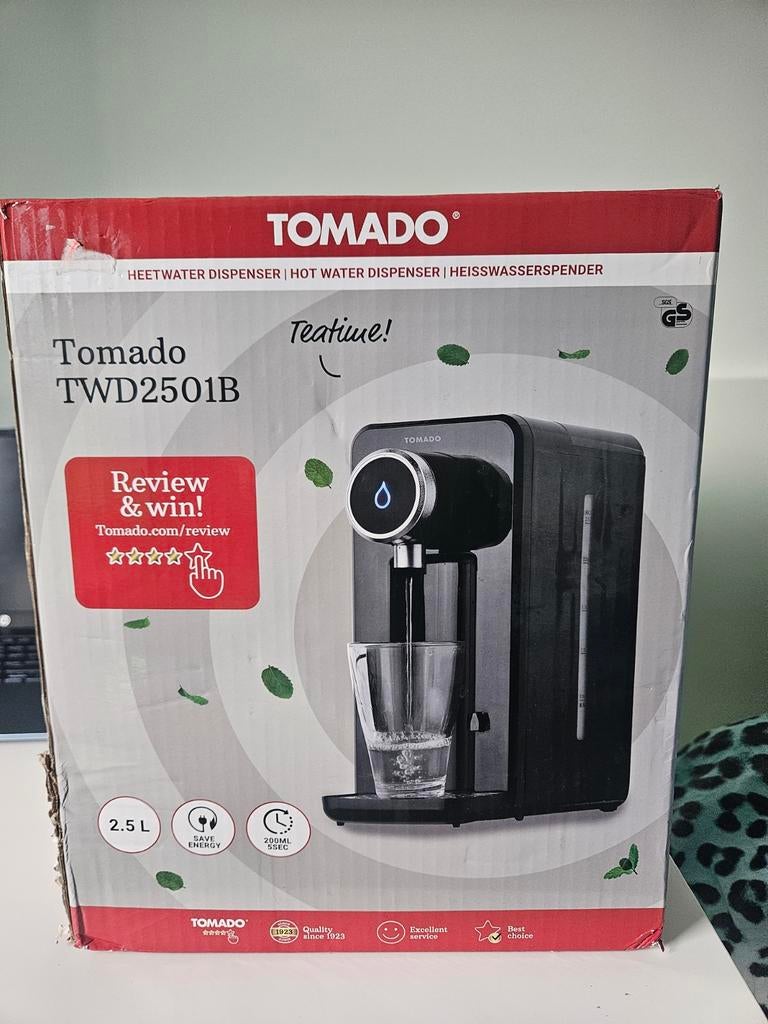 Tomado TWD2501B Heetwater Dispenser - Nieuw in doos, 2 liter of meer, Ophalen of Verzenden, Nieuw
