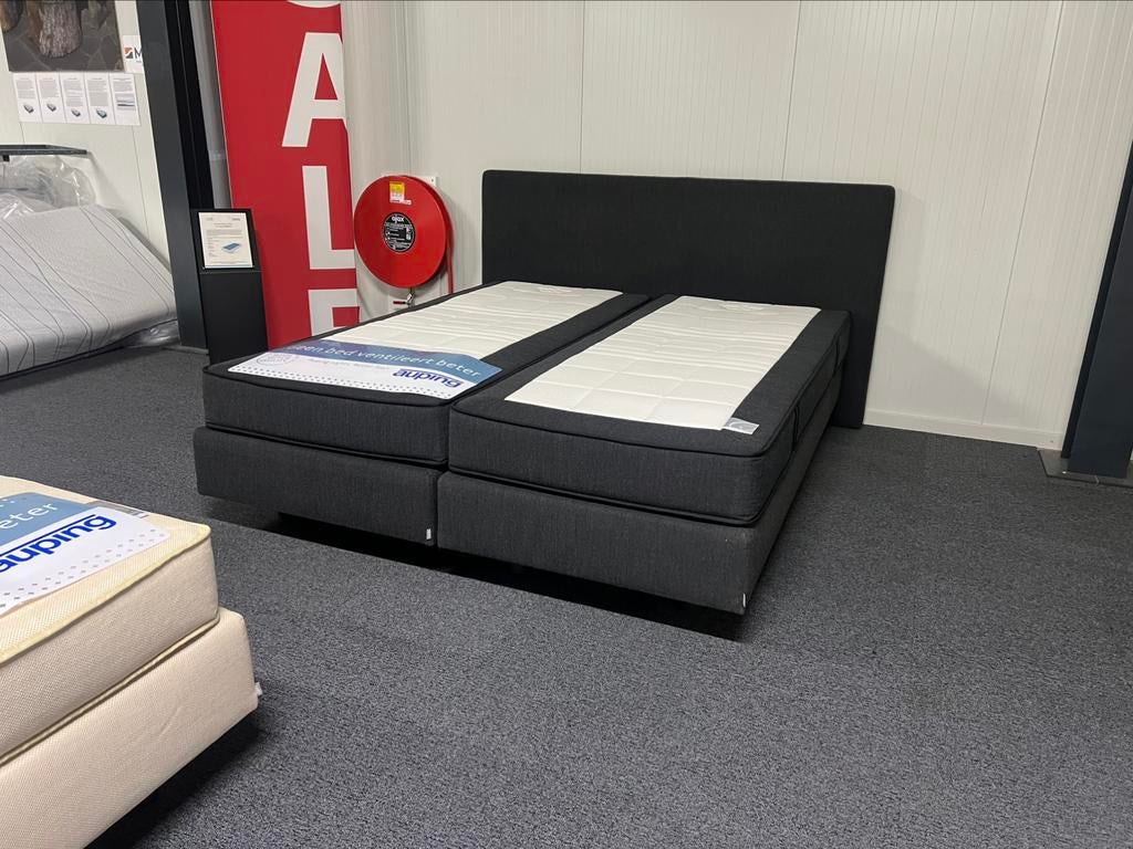 Auping boxspring 180x210 antraciet eventueel Matt sleeps, Huis en Inrichting, Slaapkamer | Bedden, Ophalen, 210 cm, 180 cm, Stof