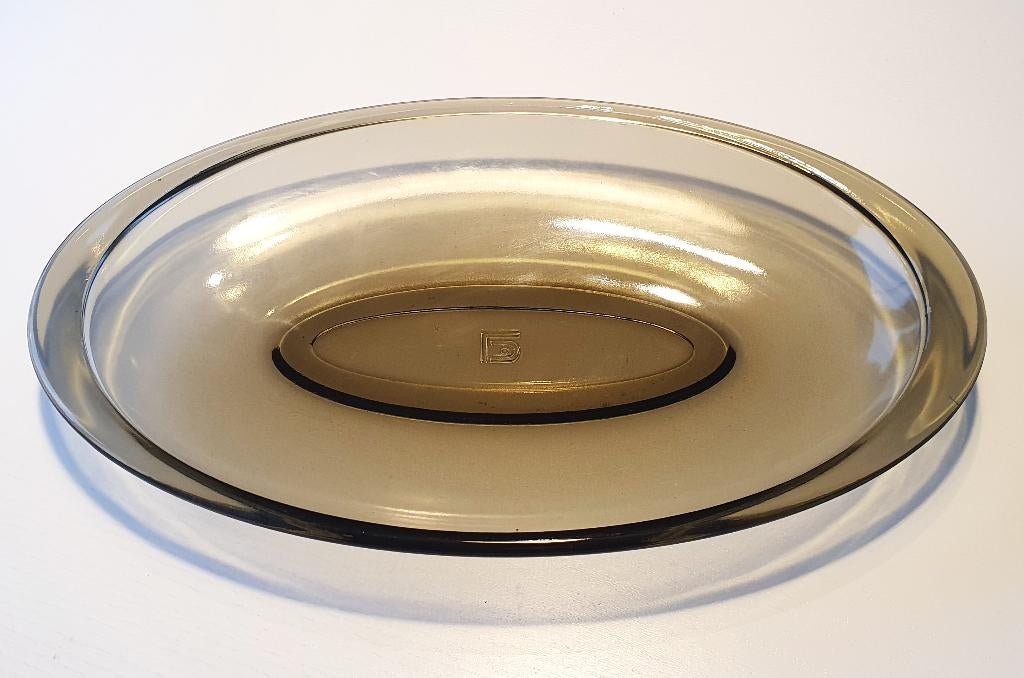 COPIER PERSGLAS SCHAALTJE OVAAL ROOKGLAS 100% GAAF, Ophalen of Verzenden