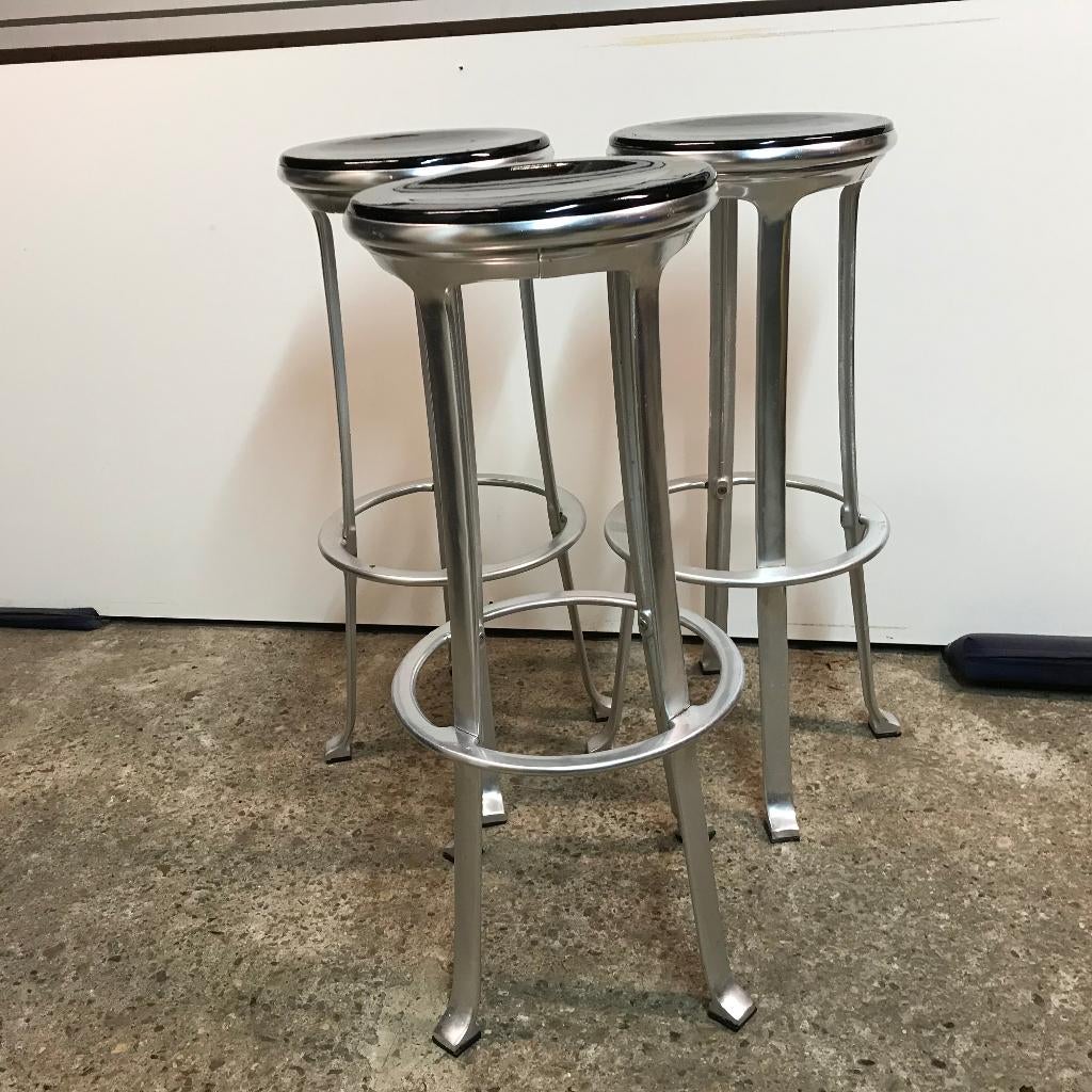 3 Indecasa design aluminium kruk barkruk, Huis en Inrichting, Barkrukken, Ophalen, Gebruikt, 60 tot 90 cm, Nvt