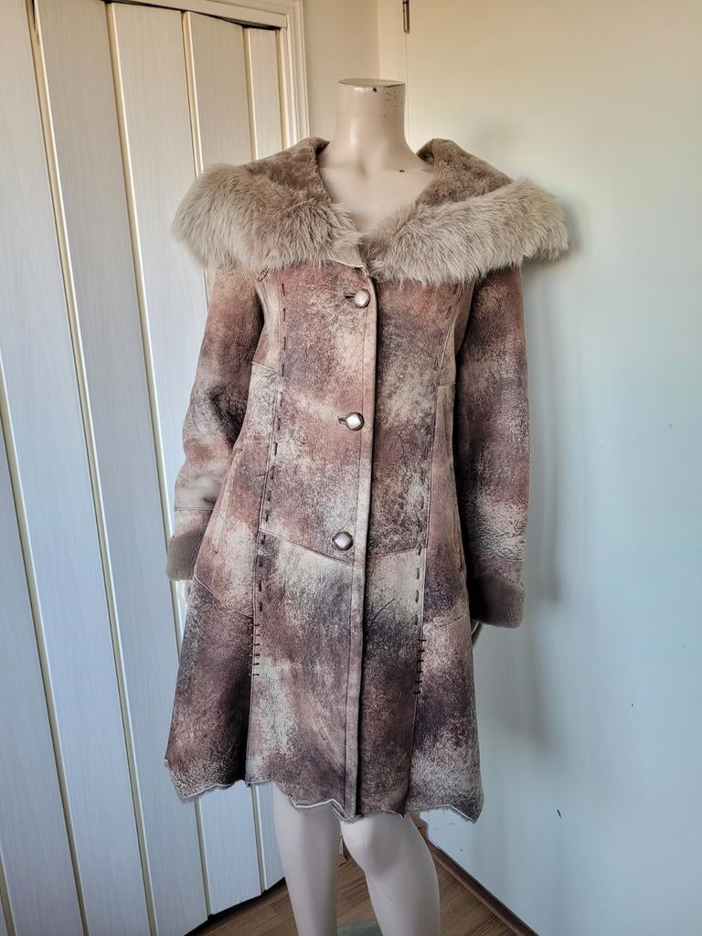 Ece lammy coat jas lams leren jas maat 38/M, Maat 38/40 (M), Ace, Bruin, Ophalen of Verzenden