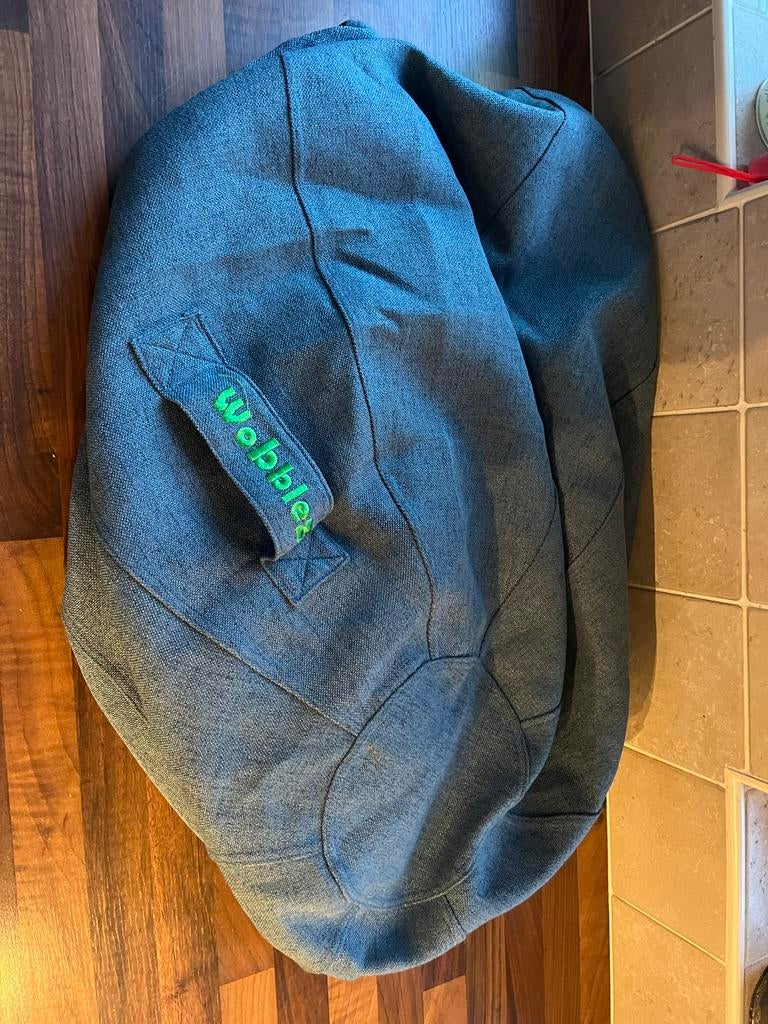 Wobblez Zitzak Linnen Petrol - Zo goed als nieuw, Ophalen of Verzenden, Zo goed als nieuw, Blauw, Zitzak